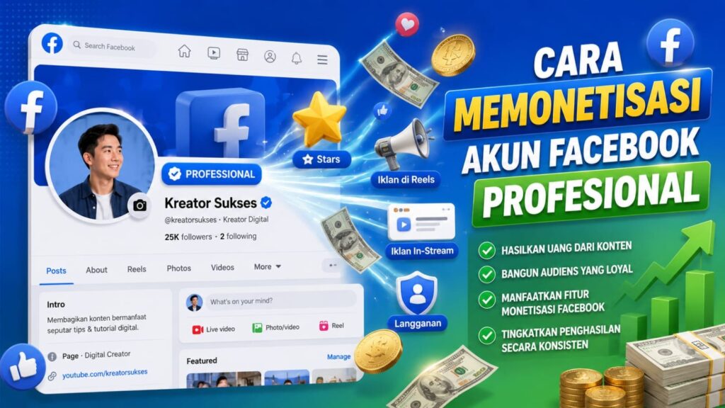 Cara Cepat Memonetisasi Akun Facebook Profesional Agar Cepat Menarik Dollar