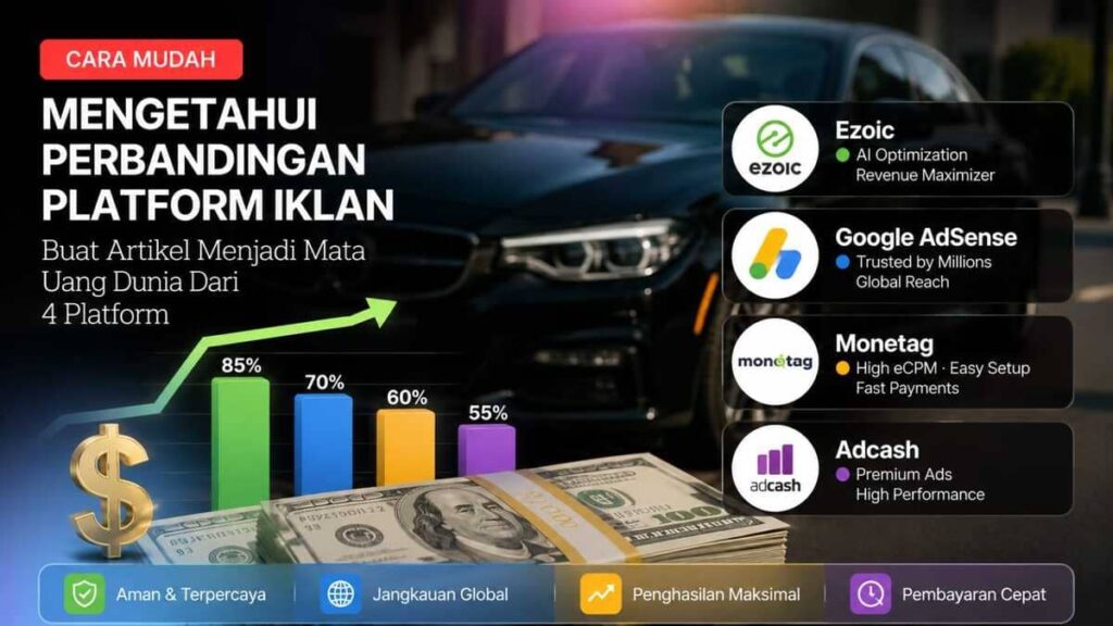 Perbandingan Ezoic AdSense Monetag Adcash Mana yang Lebih Menguntungkan