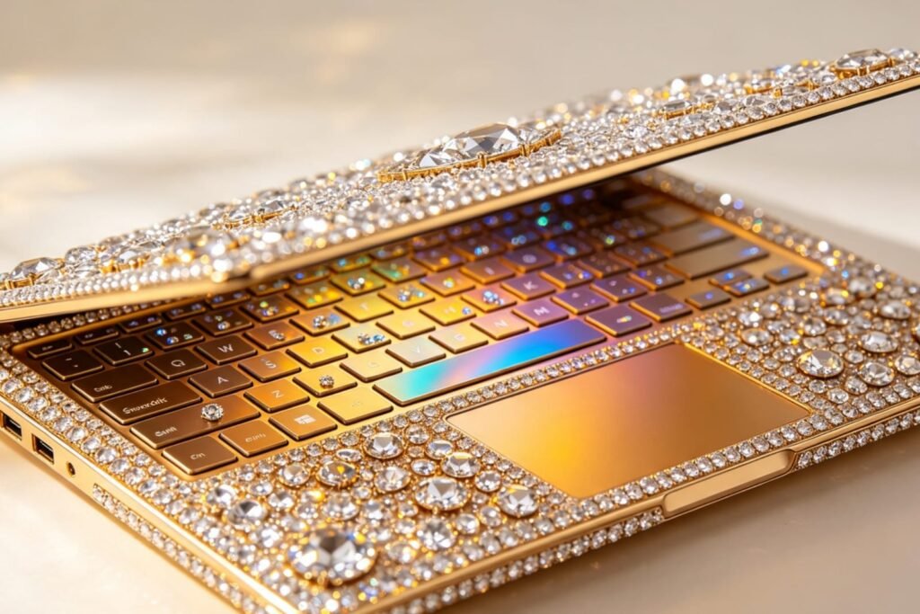 3 Laptop Termahal Dan Tercanggih Di Dunia Mj Swarovski & Diamond Studded Notebook